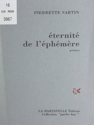 cover image of Éternité de l'éphémère